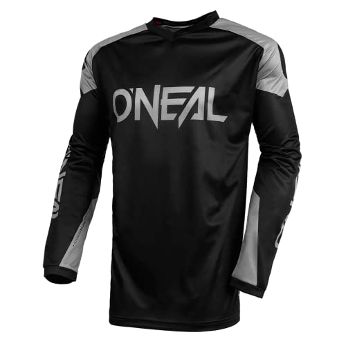 O'Neal | Jersey | Enduro Motocross | Tejido Transpirable, Máxima Libertad de Movimiento, Espalda extendida | Jersey Matrix Ridewear | Adultos | Negro Gris | Talla XL