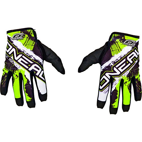 O'Neal Jump Shocker Guantes de Bicicleta, Negro/Amarillo neón, S