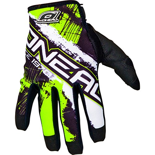 O'Neal Jump Shocker Guantes de Bicicleta, Negro/Amarillo neón, S