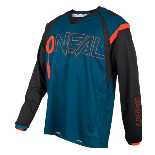 O'Neal | Maillot de Mountain Bike | MTB Mountain Bike DH Downhill FR Freeride | Tejido Transpirable, máxima Libertad de Movimiento | Element FR Jersey Hybrid | Adult | Petrol Orange | Talla L