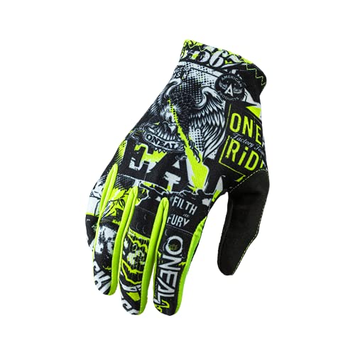 Oneal Matrix Youth Glove Attack Neon Yellow L/6 Protecciones MX Motocross, Adultos Unisex, Black/Neonyellow