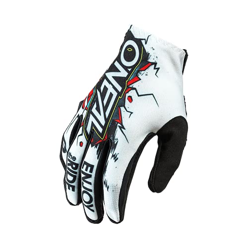 Oneal Matrix Youth Glove Villain White L/6 Protecciones MX Motocross, Adultos Unisex