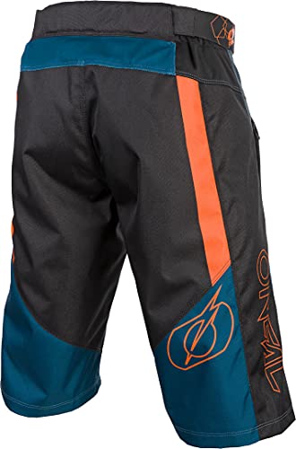 O'NEAL | Pantalones de ciclismo de montaña | MTB Mountain Bike DH Downhill FR Freeride | Material de malla duradera, insertos elásticos | Element FR Shorts Hybrid | Adult | Petrol Orange | Talla 32/48