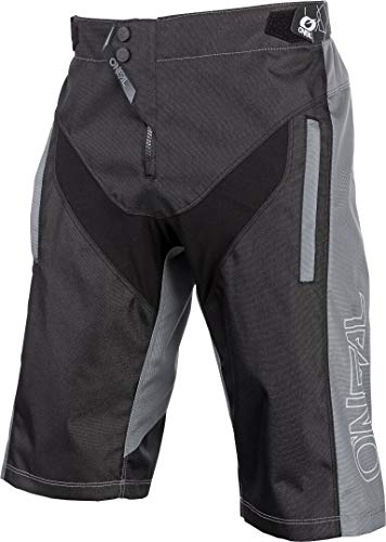 O'Neal | Pantalones de Ciclismo de montaña | MTB Mountain Bike DH Downhill FR Freeride | Material de Malla Duradera, Paneles elásticos | Element FR Shorts Hybrid | Adult | Negro Grey | Talla 28/44