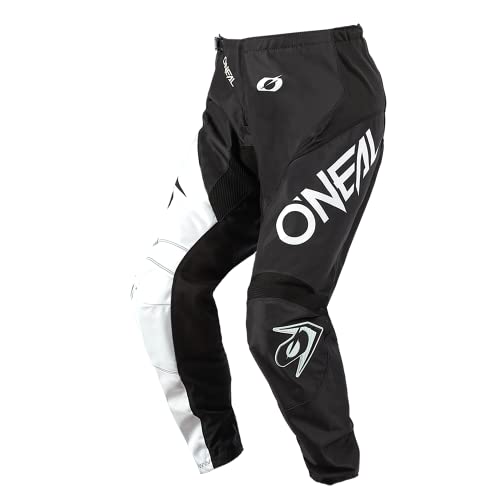 O'Neal | Pantalones de Motocicleta | Enduro Motocross | máxima Libertad de Movimiento, diseño Ligero, Transpirable y Duradero, | Pantalones Elemento Racewear | Adultos | Blanco Negro | Talla 34/50