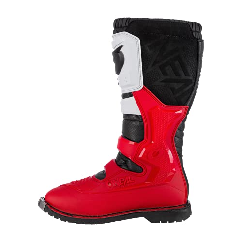 O'Neal Rider Pro Botas DE Motocicleta, Unisex-Adult, Negro/Blanco/Rojo, 44.5 EU