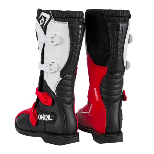 O'Neal Rider Pro Botas DE Motocicleta, Unisex-Adult, Negro/Blanco/Rojo, 44.5 EU