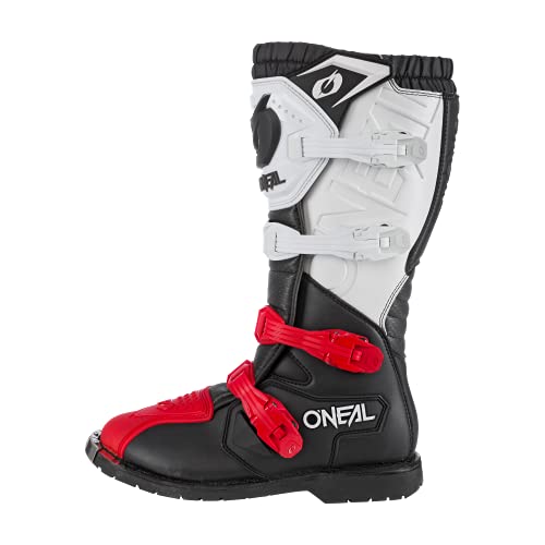 O'Neal Rider Pro Botas DE Motocicleta, Unisex-Adult, Negro/Blanco/Rojo, 44.5 EU