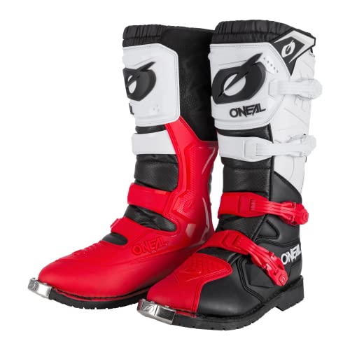 O'Neal Rider Pro Botas DE Motocicleta, Unisex-Adult, Negro/Blanco/Rojo, 44.5 EU