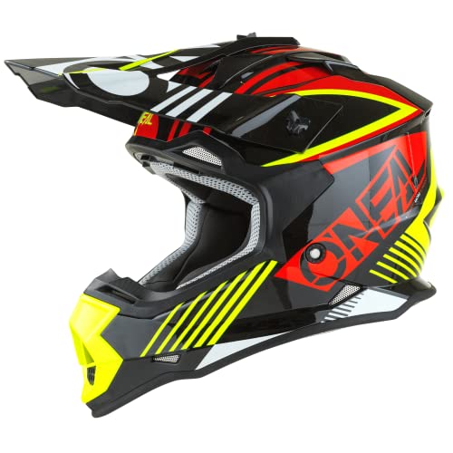 O'Neal Rush Casco MX, Unisex Adulto, Rojo/Amarillo Fluorescente, XS