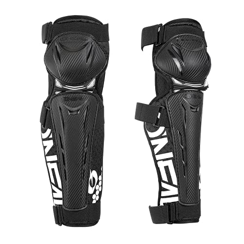 Oneal Trail FR Carbon Look Knee Guard Black/White L Protecciones MX Motocross, Adultos Unisex