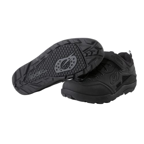 O'NEAL | Zapatos de Bicicleta | MTB Downhill Freeride | Alto Agarre, Sistema de Atado rápido para un Ajuste, ventilación de Malla | Zapatos Planos Traverse | Adultos | Negro Rojo | Talla 43