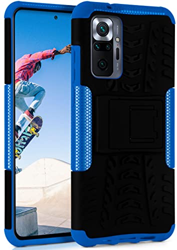 ONEFLOW Horizon - Carcasa para teléfono móvil compatible con Xiaomi Redmi Note 10 Pro, resistente a los golpes, con soporte, protector de cámara y pantalla, color azul