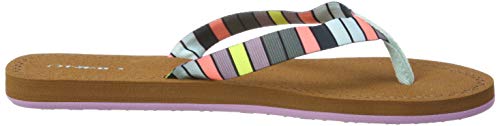 O'Neill Fw Woven Strap Sandals, Chanclas Mujer, Verde (Green AOP W/Pink or Purple 6940), 36 EU