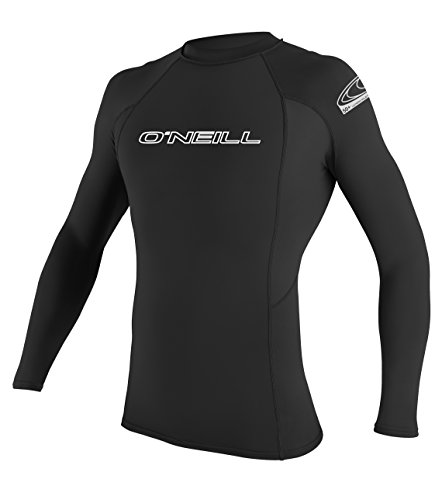 ONEILL WETSUITS Camiseta de Surf para Hombre Basic MusicSkins L/S Crew Rash, Hombre, Basic Skins L/S Crew, Negro, Medium