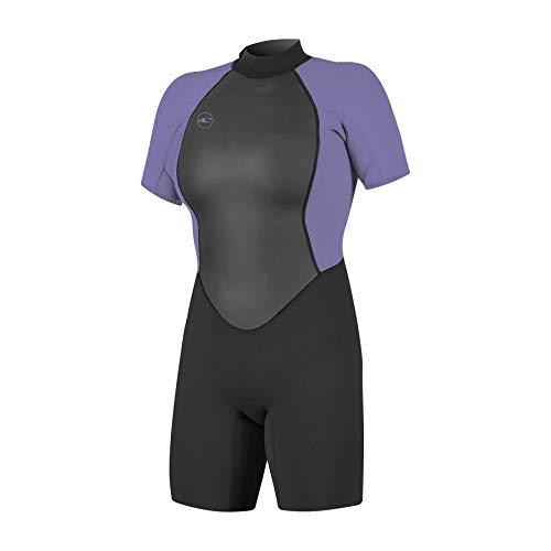 O'Neill Wetsuits Reactor II 2mm Back Zip Spring Wetsuit Traje húmedo, Mujer, Negro/Niebla, 32