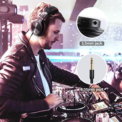 OneOdio A70 Auricurales Bluetooth Inalambricos 72H, Auriculares Cable de 3.5mm, Auriculares Diadema Cerrados 90° Ajustable con Puerto Compartido, para DJ Piano Guitarra Grabación y Monitorización AMP