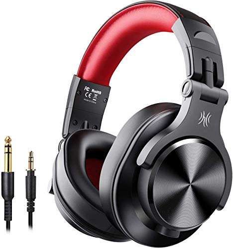 OneOdio A70 Auricurales Bluetooth Inalambricos 72H, Auriculares Cable de 3.5mm, Auriculares Diadema Cerrados 90° Ajustable con Puerto Compartido, para DJ Piano Guitarra Grabación y Monitorización AMP