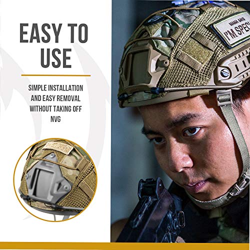 OneTigris - Funda Protectora para Casco táctico, Cubierta para Casco Militar para M/L Ops de Core Fast PJ Casco