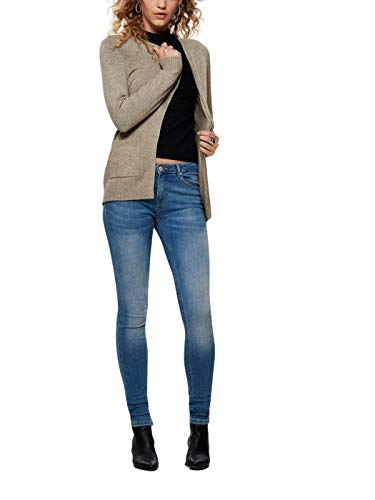 Only 15174274 Chaqueta Punto, Beige (Beige Detail: W. Melange), 40 (Talla del Fabricante: Medium) para Mujer