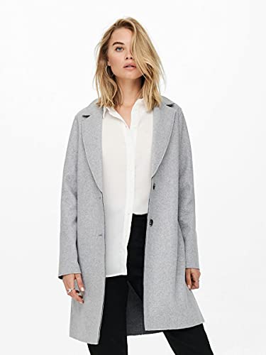 Only Onlcarrie Bonded Coat Otw Noos Abrigo, Light Grey Melange, XL para Mujer