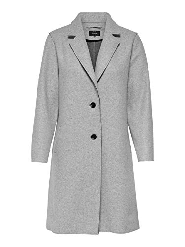 Only Onlcarrie Bonded Coat Otw Noos Abrigo, Light Grey Melange, XL para Mujer