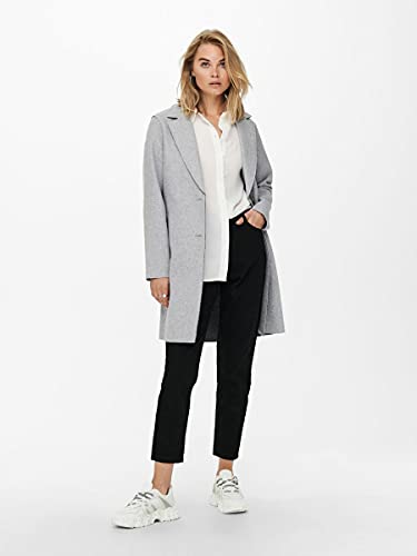 Only Onlcarrie Bonded Coat Otw Noos Abrigo, Light Grey Melange, XL para Mujer