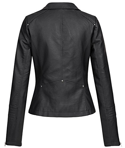 Only ONLGEMMA Faux Leather Biker OTW Noos Chaqueta, Negro (Black Black), 38 para Mujer