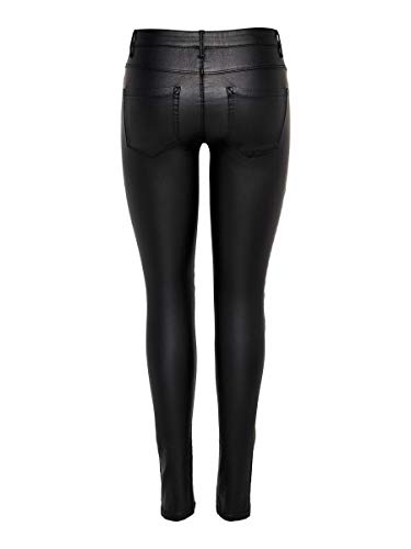 ONLY onlNEW ROYAL REG SK. BIKER COATED NOOS, Pantalones Mujer, Negro (Black), L/34