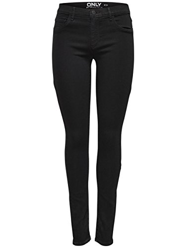 Only onlRAIN REG Skinny Jeans CRY6060 Noos Vaqueros, Negro (Black Denim), 38 /L32 (Talla del Fabricante: Medium) para Mujer