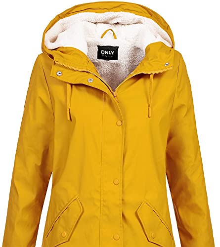 Only Onlsally Otw Noos-Abrigo Impermeable Chaqueta de Lluvia, Tawny Olive/White Teddy, S para Mujer