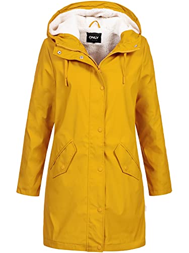 Only Onlsally Otw Noos-Abrigo Impermeable Chaqueta de Lluvia, Tawny Olive/White Teddy, S para Mujer