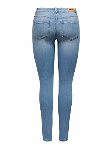 Only Onlwauw Life Mid SK DEST Bj759 Noos Jeans, Denim Light Medium Blue Denim, M para Mujer