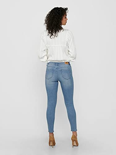 Only Onlwauw Life Mid SK DEST Bj759 Noos Jeans, Denim Light Medium Blue Denim, M para Mujer