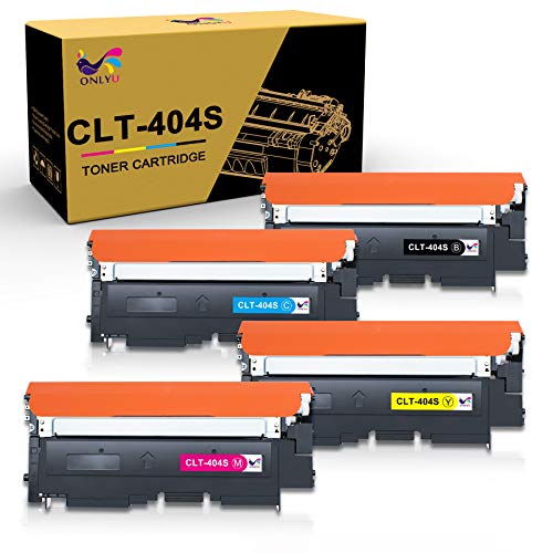 ONLYU Compatible CLT-404S CLT-K404S CLT-Y404S Cartuchos de Tóner Reemplazo para Samsung 404S CLT-P404C para Xpress SL C430 C430W C480 C480W C480FN C480FW (1 Negro/1 Cian/1 Magenta/1 Amarillo 4-Pack)