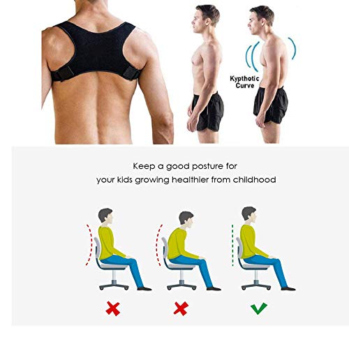 ONTYZZ Corrector de Postura Niños Entrenador de Postura Ajustable Soporte para la Espalda Faja Hombres Mujeres Corrector de Espalda para Espalda Pecho Cuello Hombro