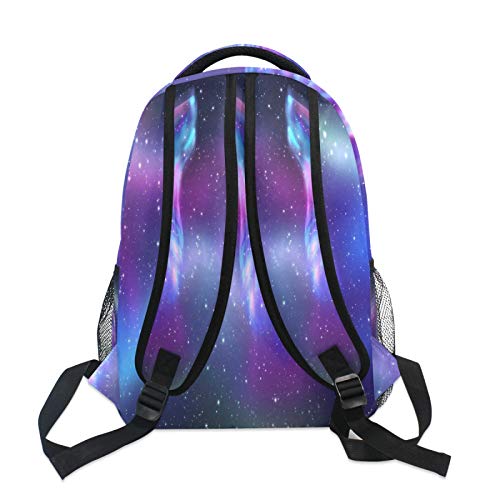 OOWOW Mochila escolar abstracta de galaxia lobo mochila ligera impermeable para portátil universitario mochila primaria bolsa de hombro grande para mujeres hombres niños adolescentes