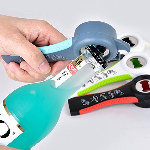 Opaceluuk Kit de abridor de Botellas, 5 en 1 y 4 en 1, multifunción, fácil de Usar para niños, Ancianos y sufridores de Artritis, Ayuda de Agarre de Mano de Silicona