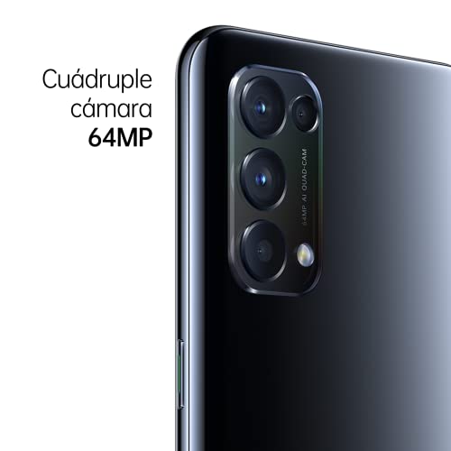 OPPO Find X3 Lite 5G - Pantalla 6,43" (AMOLED 90 Hz, 8GB + 128GB, Snapdragon 765G, 4300 mAh, carga rápida 65W. Cuádruple cámara 64MP + 8MP + 2MP + 2MP, ) Negro [Versión ES/PT]