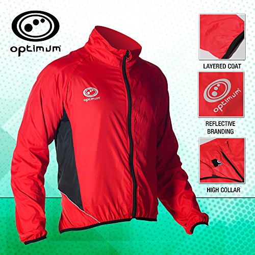 OPTIMUM Chaqueta para Hombre Hawkley Cycling Stowaway, Rojo, pequeña, Unisex-Adult, Small