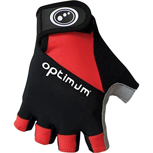 OPTIMUM Cycling Guantes de BMX Hawkley Half Finger Boy-Negro/Rojo/Pequeño, niño, XXS