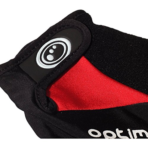 OPTIMUM Cycling Guantes de BMX Hawkley Half Finger Boy-Negro/Rojo/Pequeño, niño, XXS