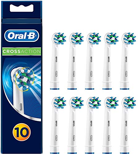Oral-B CrossAction Cabezales De Recambio Tamaño Buzón, Pack de 10 Recambios Originales para Cepillos de Dientes Eléctricos