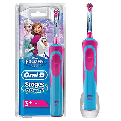 Oral-B Niños Cepillo De Dientes Eléctrico, 1 Mango De Frozen De Disney Recargable Con Tecnología De Braun, 1 Cabezal De Recambio, Apto Para Niños Mayores De 3 Años