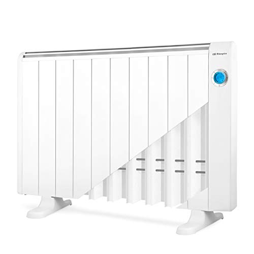 Orbegozo RRE 1810 A - Emisor Térmico Bajo Consumo, 10 Elementos de Calor, Pantalla Digital LCD, Mando a Distancia, Funcionamiento Programable, 1800 W, Aluminio, Blanco