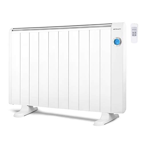 Orbegozo RRE 1810 A - Emisor Térmico Bajo Consumo, 10 Elementos de Calor, Pantalla Digital LCD, Mando a Distancia, Funcionamiento Programable, 1800 W, Aluminio, Blanco