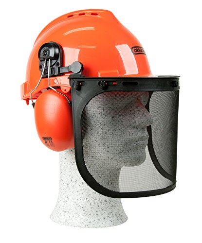 Oregon 562412 - Casco de seguridad Yukon con visera y protección auditiva, cómodo y resistente a los impactos, equipo de protección