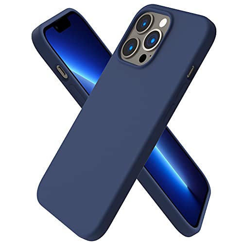 ORNARTO Funda Silicone Case Compatible con iPhone 13 Pro, Protección de Cuerpo Completo,Carcasa de Silicona Líquida Suave Antichoque Case para iPhone 13 Pro (2021) 6,1-Azul Marino