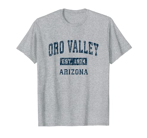 Oro Valley Arizona AZ Diseño deportivo vintage estampado azul marino Camiseta