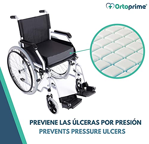 OrtoPrime Cojín Antiescaras Ranurado de Espuma - Prevención y Tratamiento de úlceras por presión en Coxis - Cojín Postural para Sillas de ruedas, Oficina, Coche y Hogar - Asiento Ortopédico